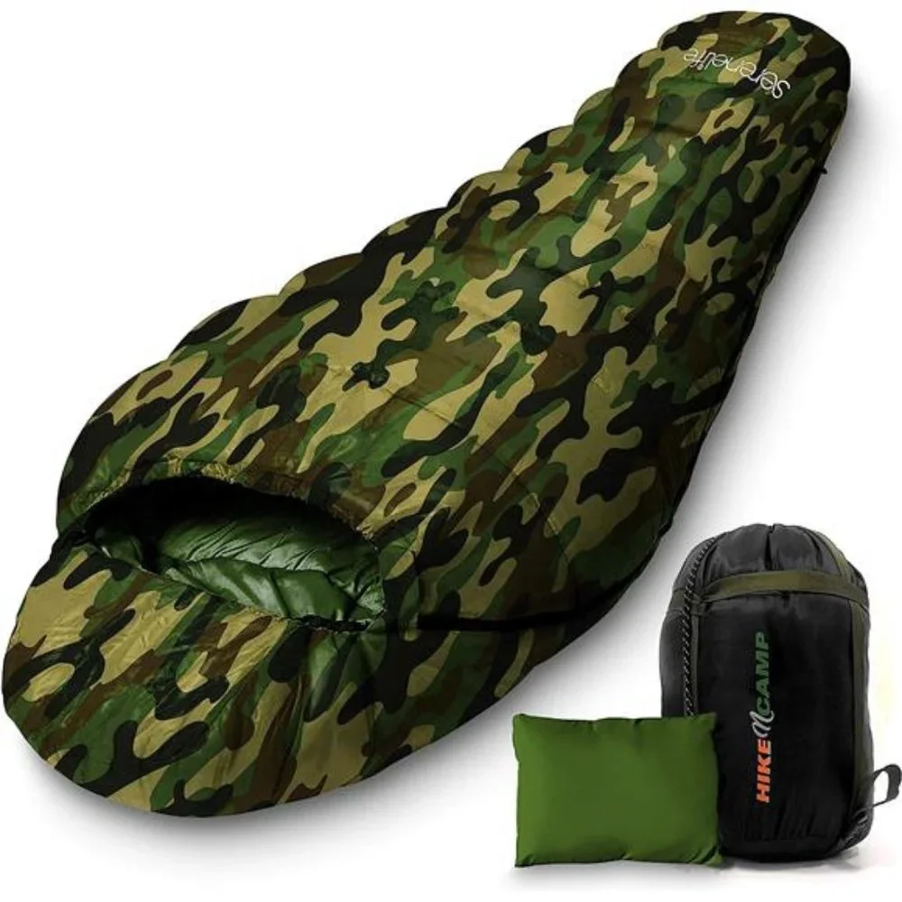 Camouflage Sleeping Bag - Sleeping Bag For Outdoor use - Weather Proof, Campact - Picture 1 of 6